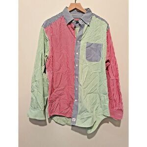 Vineyard Vines Men L Multicolor Block Striped Button Down Long Slev Murray Shirt